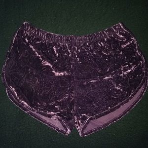 Purple velvet short shorts. Runs small